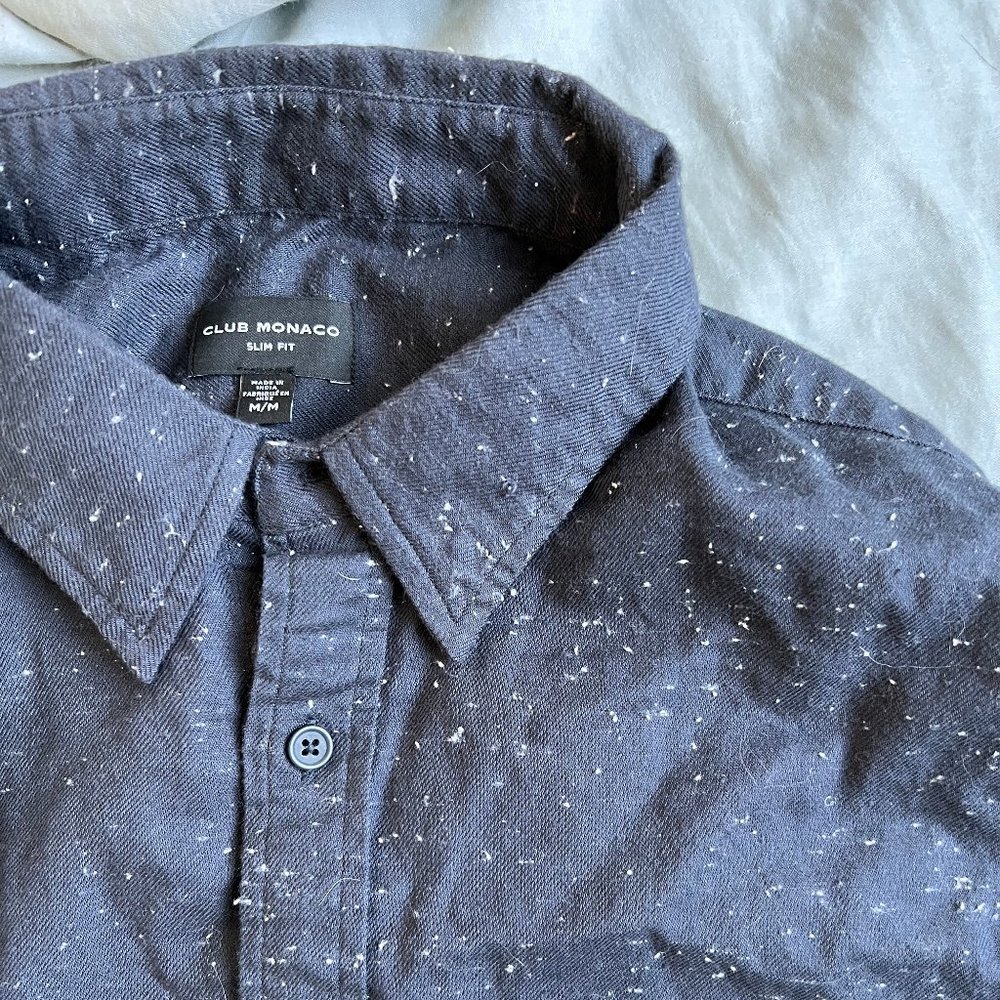 Club Monaco speckled button up shirt med slim fit